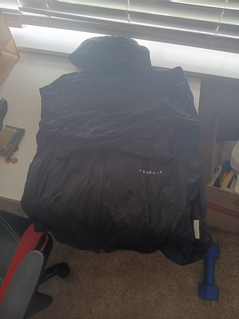 YoungLA Men's Black Hooded Windbreaker Jacket